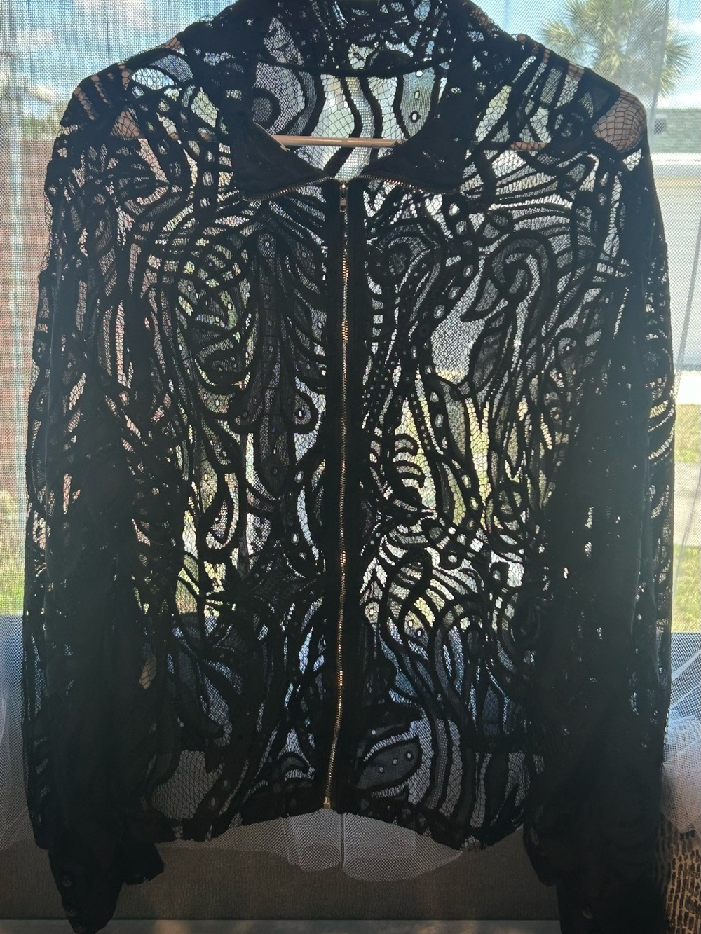 WOWO black sheer lace, top, romantic, elegant, cocktail.